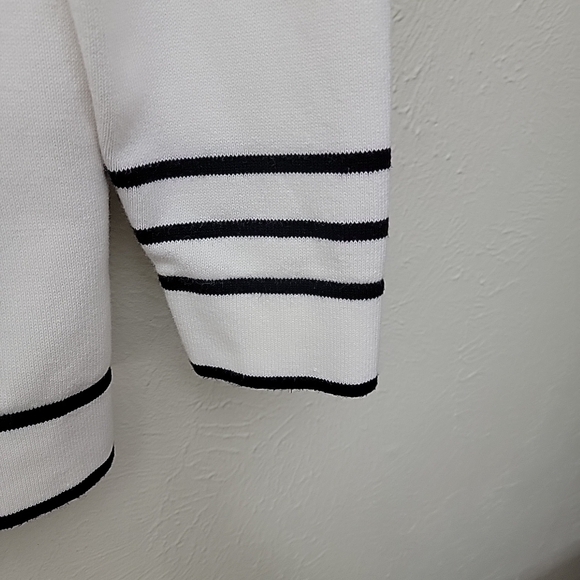 Karl Lagerfeld Oversized Varsity Sweater White Black Cardigan Logo - Picture 12 of 15